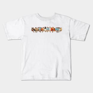 a perch of birds Kids T-Shirt